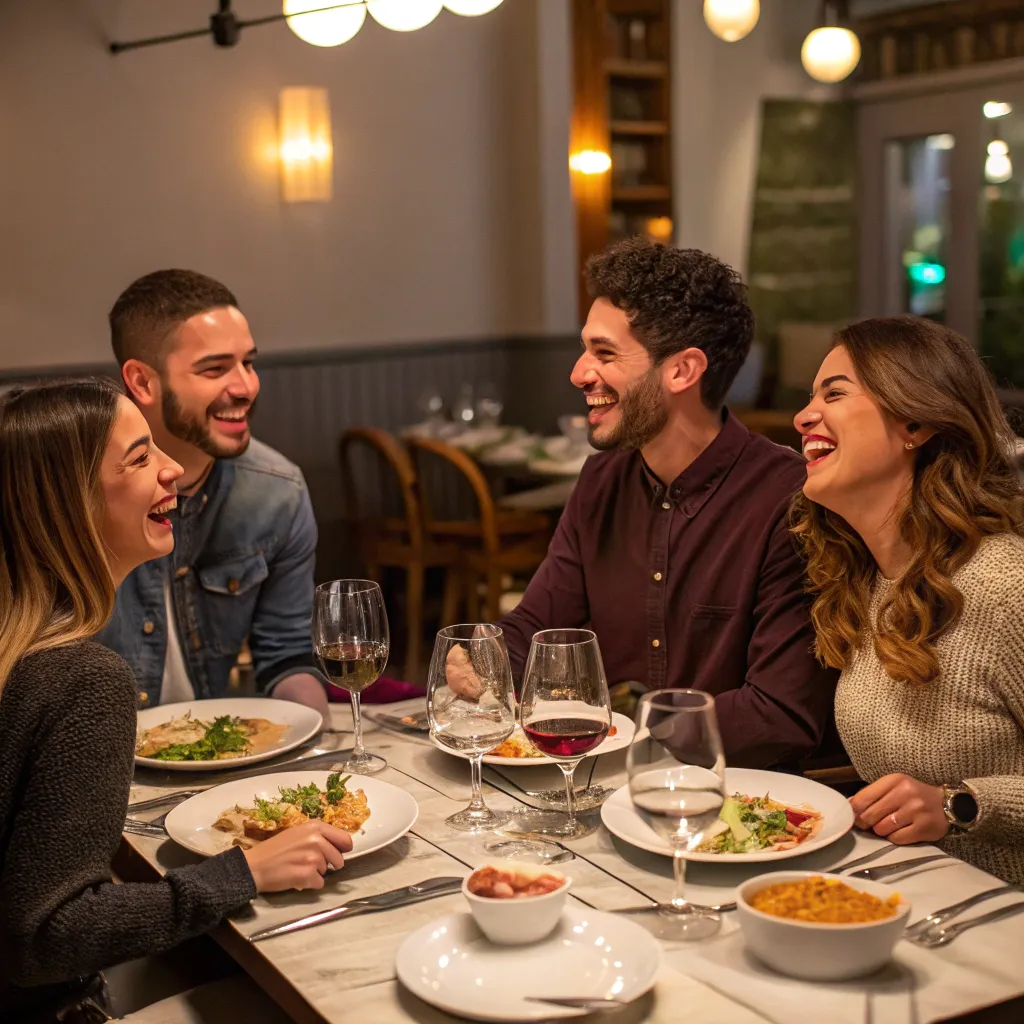 group of friends sharing a dining experience